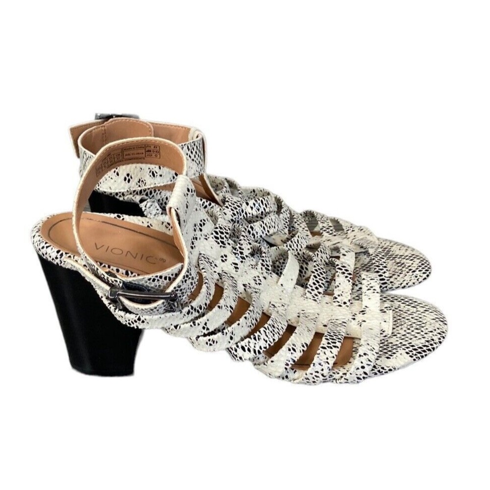 Vionic‎ Sami Snake Print Sandals Size 10 Strappy Ankle Strap